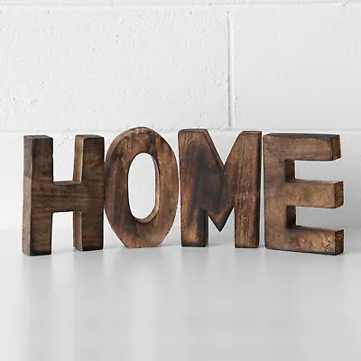 £21.59 • Buy Large Wooden Home Block Letters Set Decorative Shelf Ornaments Sign Home Decor