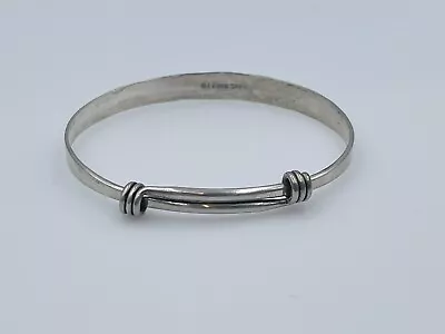 Ed Levin Vintage Sterling Silver Modernist Bangle Bracelet 11.5g • $195