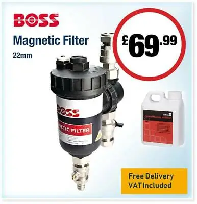 £69.99 • Buy Boss 22mm Magnetic Central Heating System Sludge Debris Filter With Inhibitor