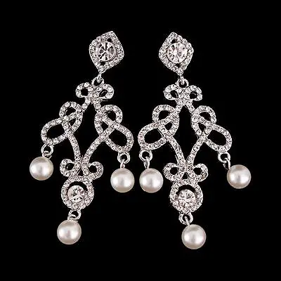 Crystal Chandelier Piercing Earrings Bridal  Earrings Wedding Earrings • £8.99