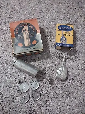 Vintage H.M. Quackenbush Vindex Nutcracker 4.5 & Vintage ACME Cookie Maker • $20