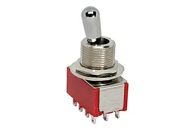 Large Guitar Ultra Toggle Switch 4PDT 4-Pole 2-way On-On - Chrome • $10.99