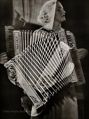 1932/75 Vintage MAN RAY Surreal Accordion Playing MRS BARCINSKA Music Photo Art • $148.12