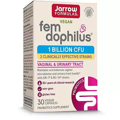 Jarrow Formulas Fem-Dophilus 1 Billion CFU 30 Veggie Capsules Urinary Tract • £24.50