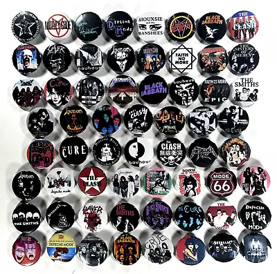 80's Punk Metal Goth Retro Bands 80's Music Pinback Buttons 1  Pins Set Of 62 • $38.99