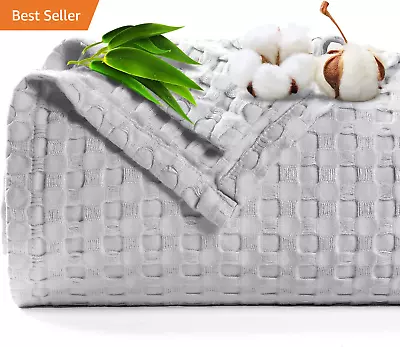 Cooling Waffle Blanket King Size Lightweight 60% Rayon Derived From Bamboo & 40 • $65.78
