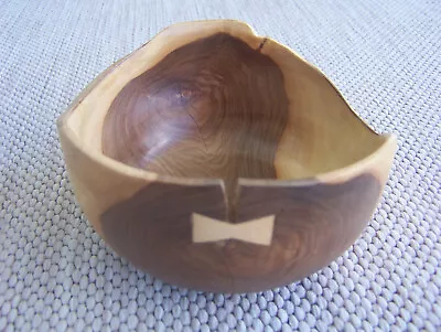 Hawaiian Mock Orange Wood Bowl With Bow Tie Peva (Inlay) Hand Crafted In Hawaii • $85
