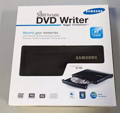 Samsung Slim Portable Black DVD Writer Drive MAC OS X Compatible SE-208 Lot • $37.14