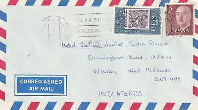 1975 Spain Cover From Malaga To Oldbury West Midlands • $0.99