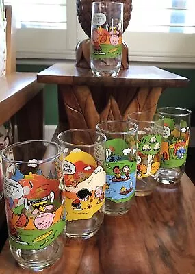 Vintage McDonald's Peanuts Camp Snoopy Glasses Complete Set Of 5 + 1 Bonus Dupl • $29.99