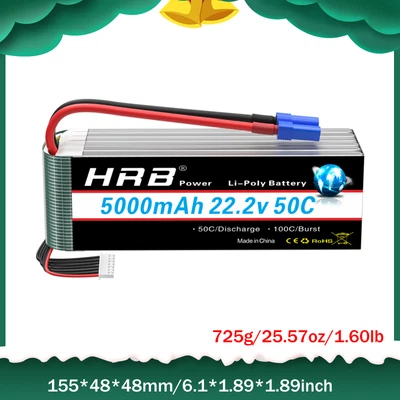 £5.89 • Buy HRB 6S 22.2V Lipo Battery 3300-6000mAh 50C XT90 EC5 For RC Helicopter Plane EDF