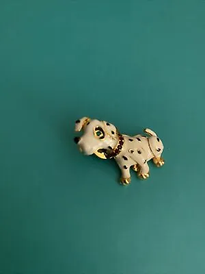 Adorable Vintage Dalmation Fire Dog Puppy Enamel Brooch Pin • $16