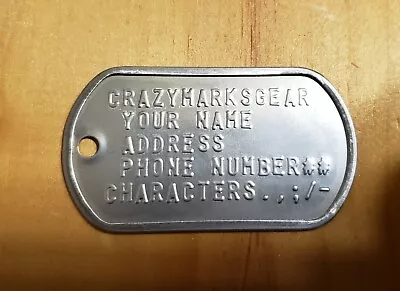 CUSTOM Embossed  ONE DOG TAG NOT TAGS USA STAINLESS STEEL By Veteran • $3.40