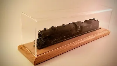 12  Long HO Scale Model Train Display Case Oak Base • $36.50