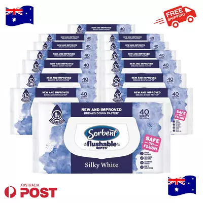Sorbent Flushable Wet Wipes Bulk Pack Baby Cleaner Cleaning 14pack Free Shipping • $55.95