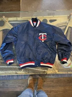 Vintage Minnesota Twins 80’s Satin Starter Jacket TC Twin Cities Logo Size XL • $100