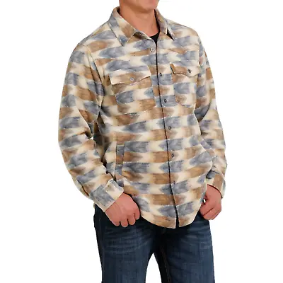 Cinch® Men's Aztec Print Cream Fleece Shirt Jacket MWJ1580002 • $45.97