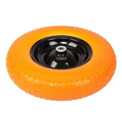 16  Flat Free Wheel Barrow Wheelbarrow Tire Solid Foam 5/8 Axle Cart Wagon PU • $26.99