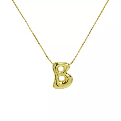 Delicate Bubble Letter Pendant Necklace Fashion English Letter Initials Necklace • $25.09