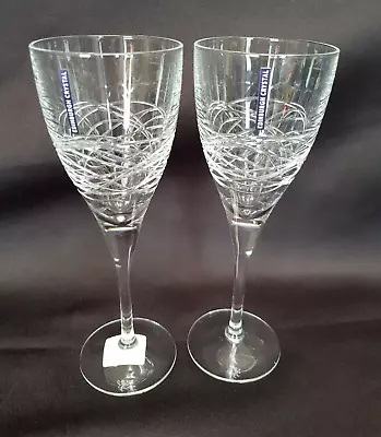 Pair Of Edinburgh Crystal Cut Glass Orrin Goblets Wine Glasses • £75