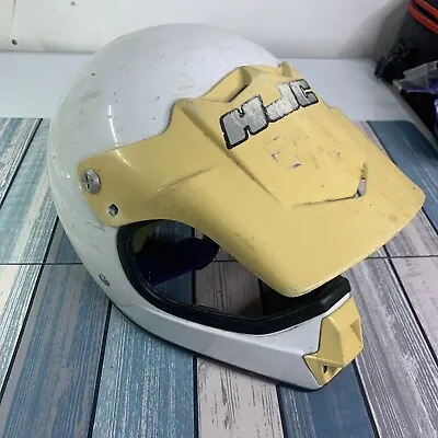 Vintage Hjc Cl-x3 Dirt Bike Snowmobile Helmet With Visor Size Large 8.5  X 7 • $26.99