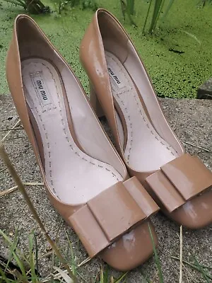 Miu Miu Patent Caramel Shoes UK 6 EU 39 • £85