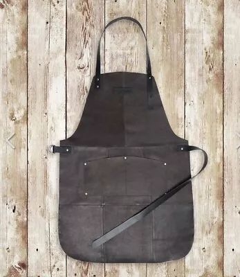 New Pro Cook Leather Premium Apron Brown RRP 95£ • £50