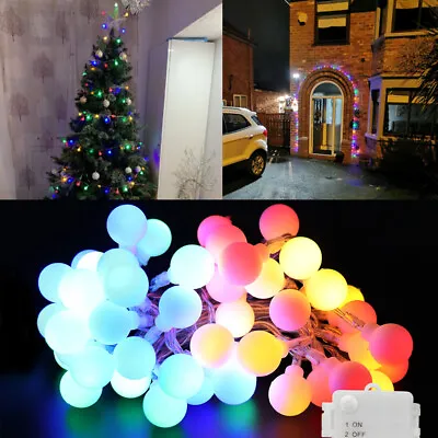 £8.59 • Buy LED Globe Bulb Ball Fairy String Christmas Tree Lights Battery In Garden Outdoor