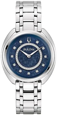 Bulova Duality Women's Quartz Diamond Accent Silver Watch 34MM 96X160 • $308.99