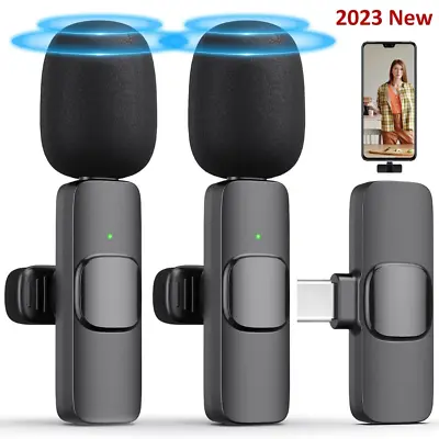 2 Microfonos Mini Inalambrico De Para Celular Android IosTipo C Camara Solapa US • $22.97