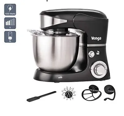 Venga Stand Mixer 1000w 5litre Cake Mixer Balloon Whisk Flat Beater • £50