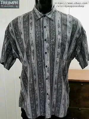 Triumph Of California Vintage S/S Button Up Casual Cotton/Rayon Shirt Men's Sz L • $12.99