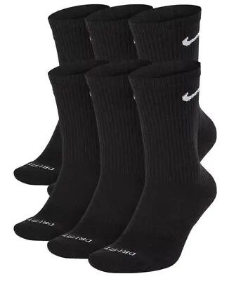 Mens NIKE Everyday Performance PLUS Crew Socks Pick 1 - 3 - 6 Pairs Dri Fit NEW • $9.95