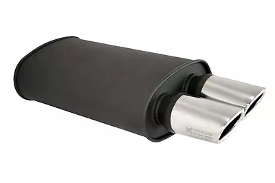 Megan Racing Matte Black Universal Muffler Dual Stainless Oval Tip Chrome O-VA-B • $139