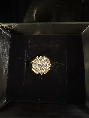 14K Gold Ring .48 Carat  Diamonds (16 Stones)  Size 8  Unisex/Mens Pinky • $850