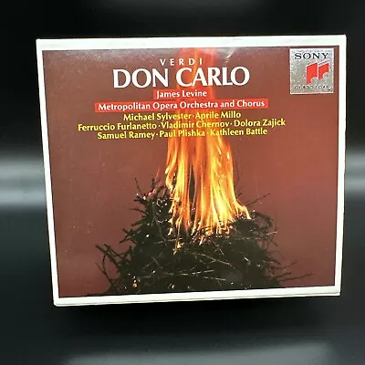 Verdi DON CARLO Levine Sylvester Millo Furlanetto [Sony 3 CD Box Set] CDs Are EX • $20