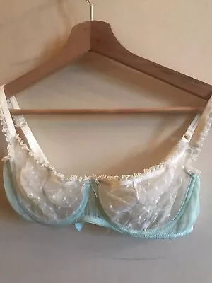 Myla Bra 32D In Green & White Lace • £20