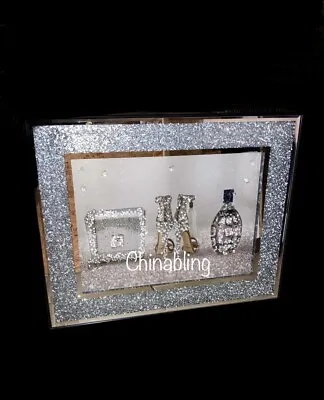 £39.99 • Buy MODERN LIQUID ART MIRROR CRUSH DIAMOND SHOE BAG PERFUM FRAME PICTURE WAL 55x45cm
