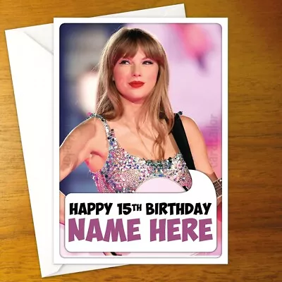 TAYLOR SWIFT Personalised Birthday Card - A5 Music Evermore Lover Reputation • £3.79