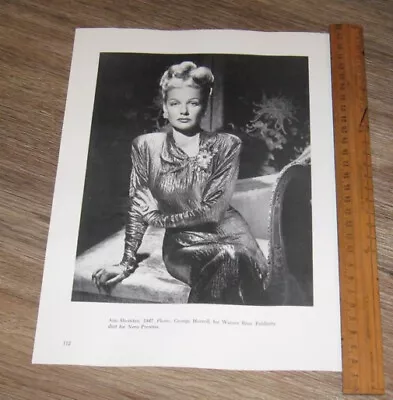 MOVIE STAR PORTRAIT Ann Sheridan Original ONE Page PHOTO + Text #3 • $35