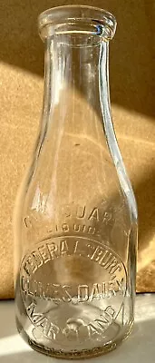 Vintage CLIMES DAIRY  Federals Maryland One Quart Glass Milk Bottle • $19.99