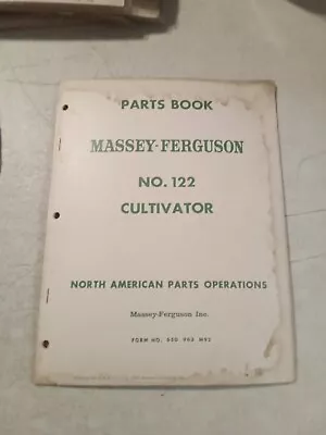 Vintage 1959 Massey Ferguson No 122 Cultivator Parts Book • $13.95