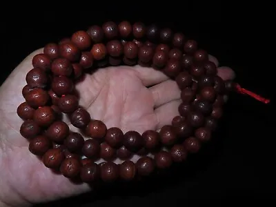 Nepal Tibet Buddhist 11.6mm 108 Phoenix-Eyed Bodhi Mala Prayer Beads (J6) • $130.50