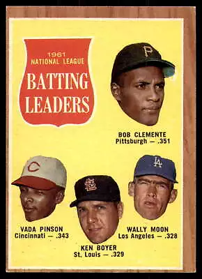 1962 Topps #52 Clemente/Pinson/Boyer/Moon Excellent+ N.L. Batting Lea ID: 227339 • $12