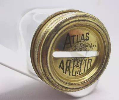 Vintage Atlas Mason Miniature Advertising  Fruit Jar Bank W Seal-All Arc Lid • $10