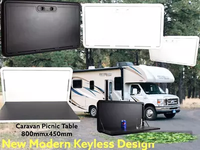 WHITE 800mm X 450 KEYLESS TABLE FOLDING DROP DOWN CARAVAN  RV PICNIC TABLE • $150