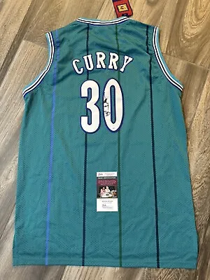 Dell Curry Signed Charlotte Hornets Jersey Virginia Tech Steph NBA Proof JSA COA • $175