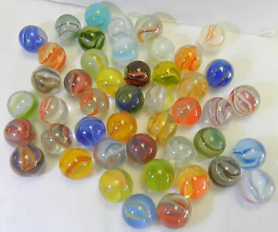 #17777m Vintage Group Or Lot Of 45 Hybrid Cat's Eye Marbles .60 To  .64 Inches • $54.99