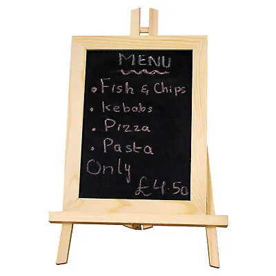 Vintage Chalkboard With Stand Blackboard & Memo Board Menu Display Board Wooden • £8.95