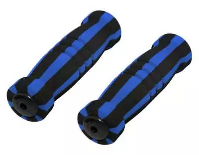 New! Absolute 127mm Long Bicycle Short Rubber Foam Grips In Black/blue. • $8.90